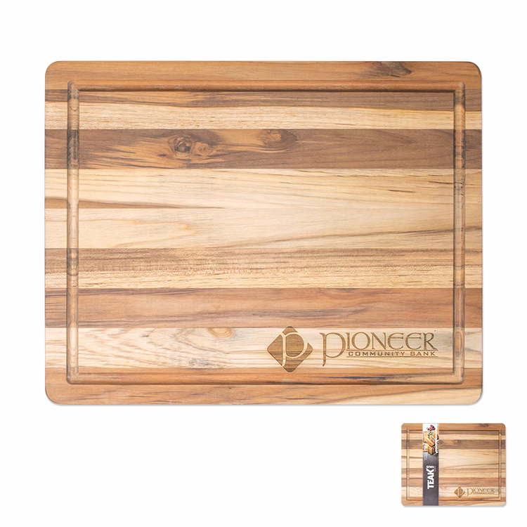 18" X 14" Teak Wood Cutting Board with Juice Groove