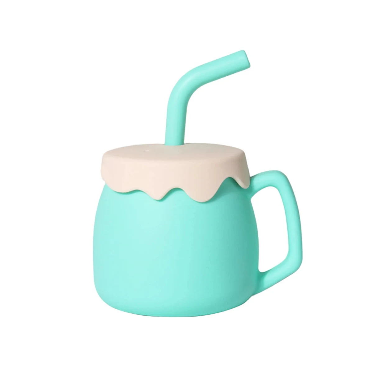 Food Grade Baby Silicone Straw Cup MOQ 20pcs 1