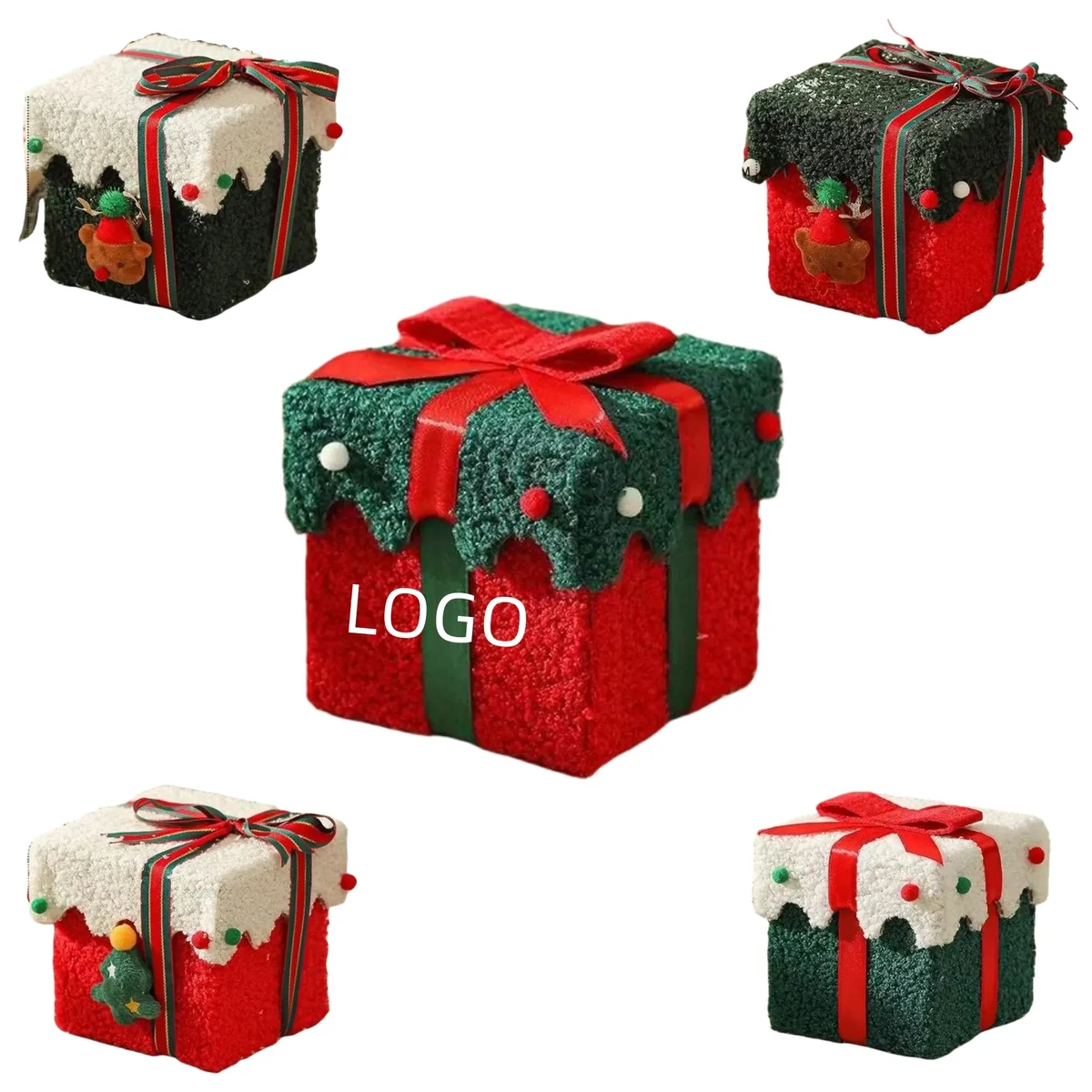 Fleece-covered Thickened Christmas Gift Box 1