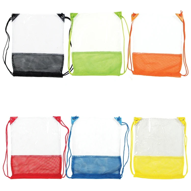 The Clear Vinyl/Mesh Drawstring Backpack 1