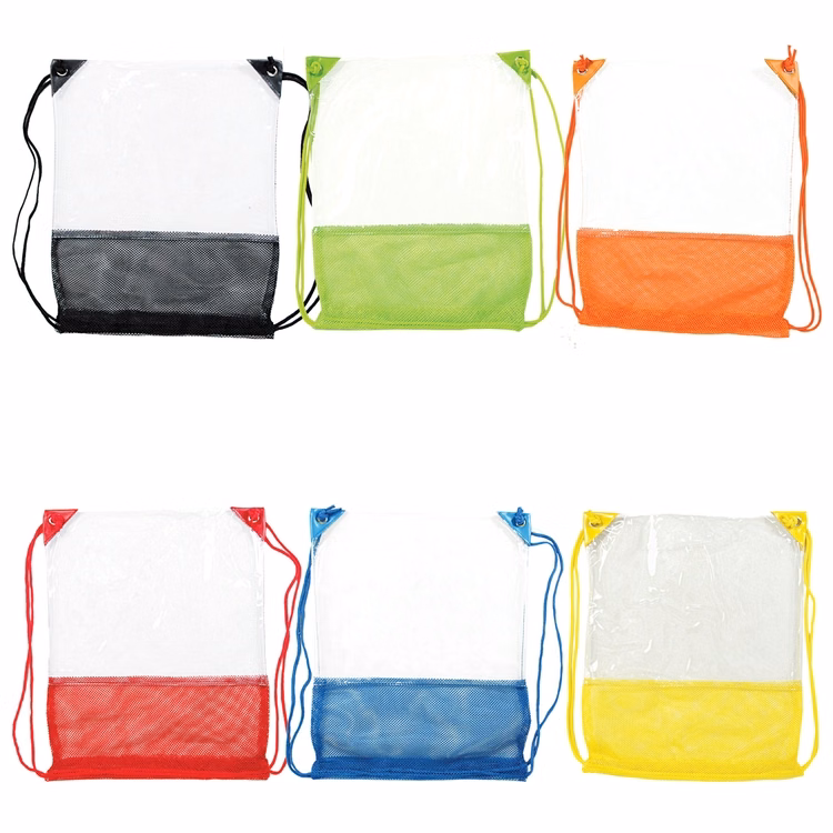 The Clear Vinyl/Mesh Drawstring Backpack