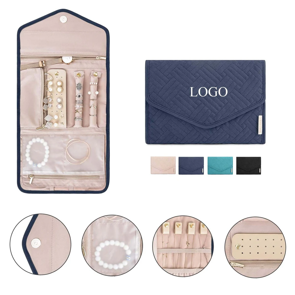 Foldable Jewelry Roll Organizer 1