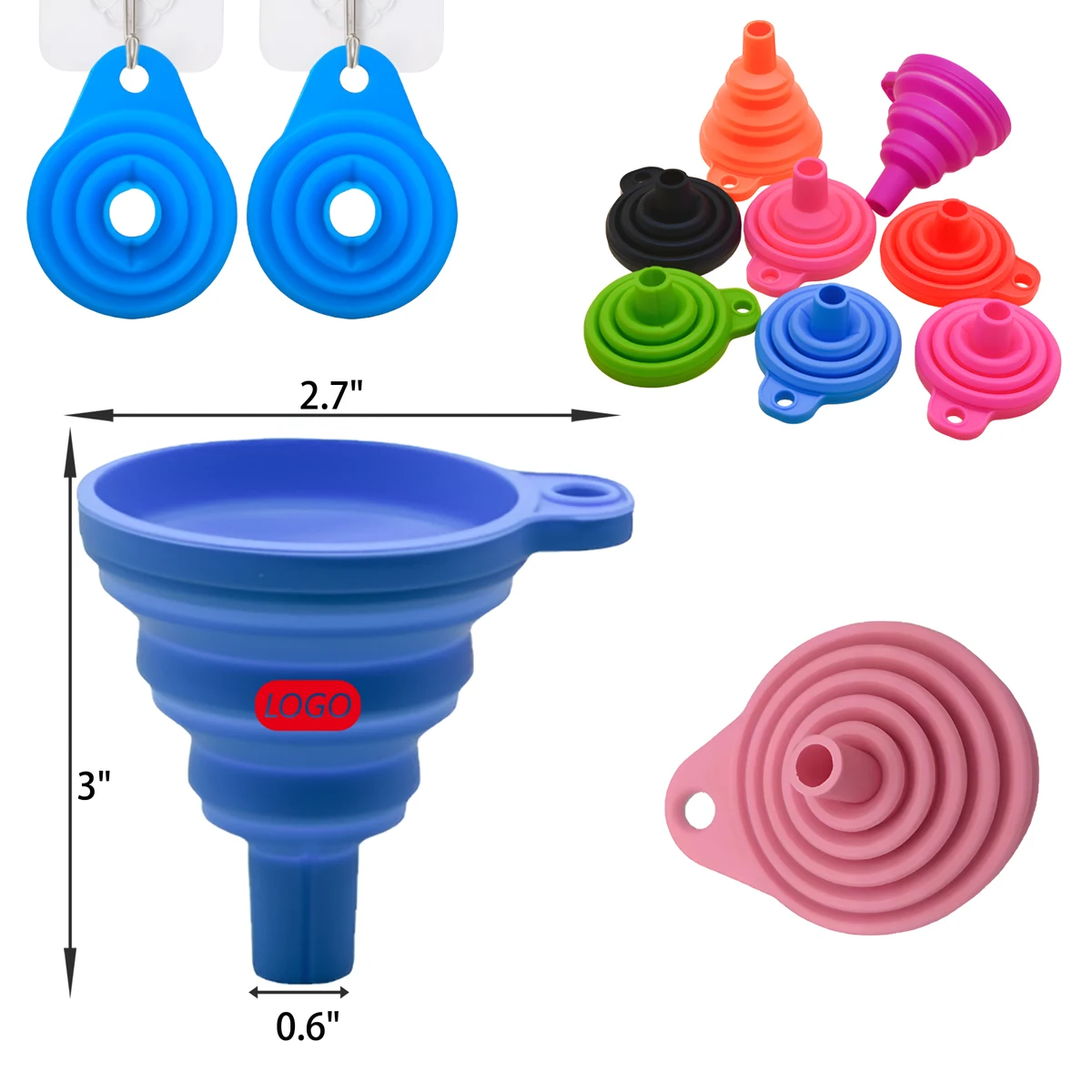 MOQ 50 PCS Durable Folding Silicone Funnel 1