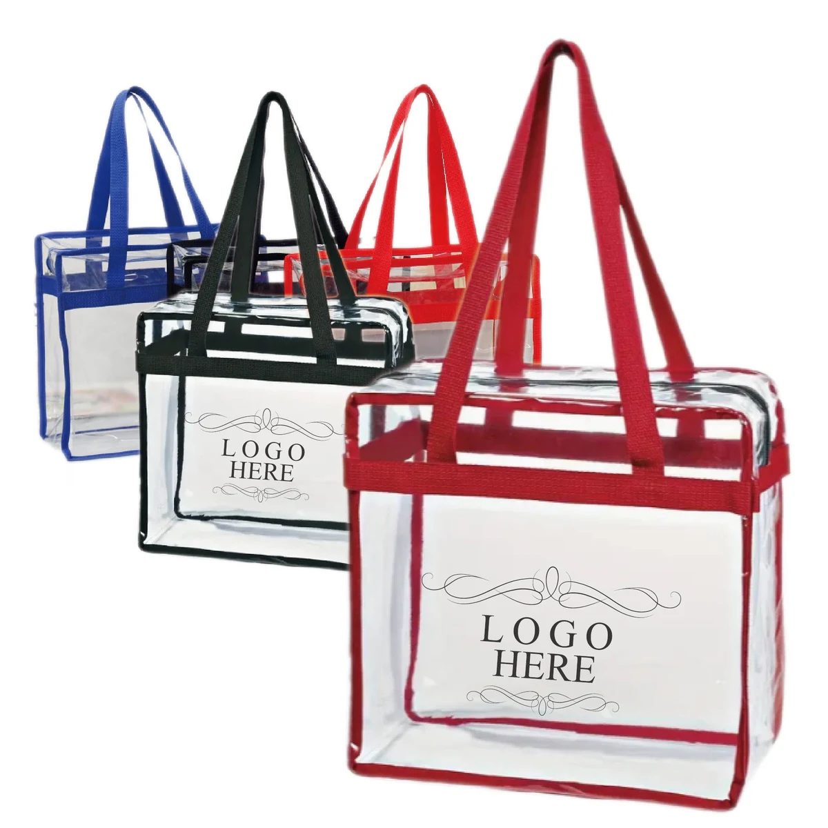 Clear PVC Tote Bag with Zipper Closure 1