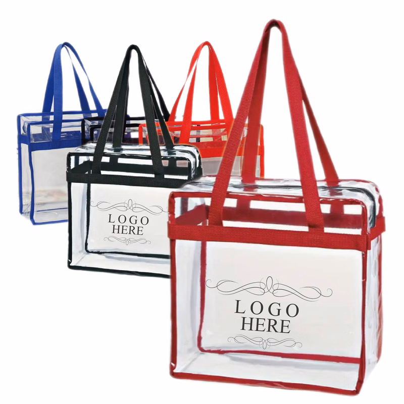 Clear PVC Tote Bag with Zipper Closure