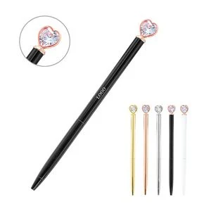 Heart Shaped Diamond Metal Pen 1