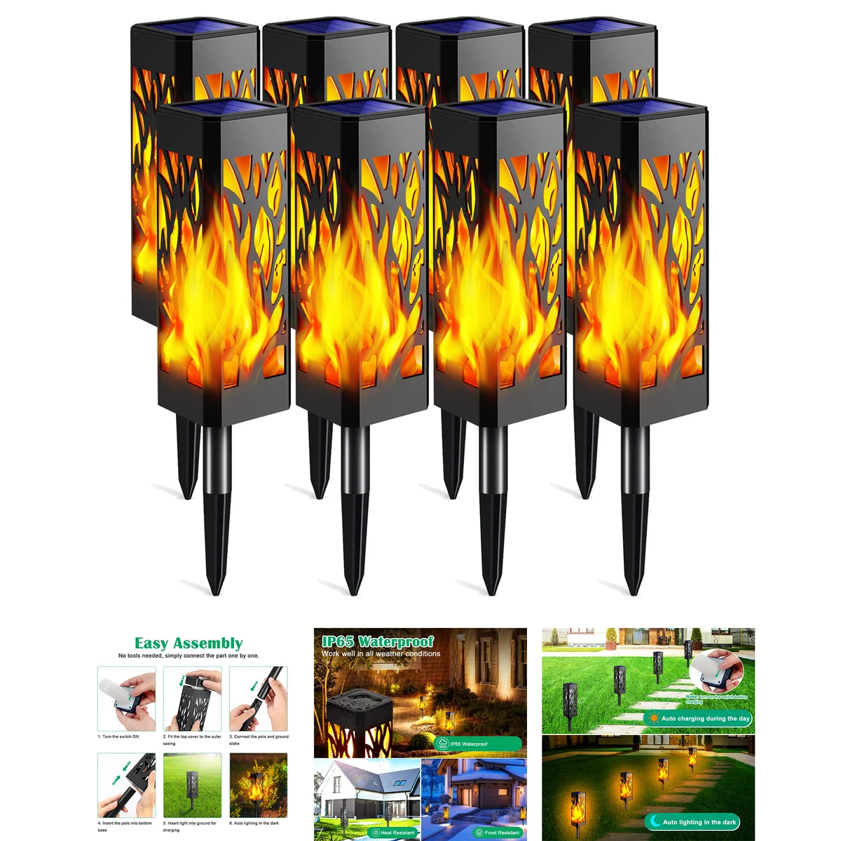 Solar Lights Outdoor Flickering Flame 1