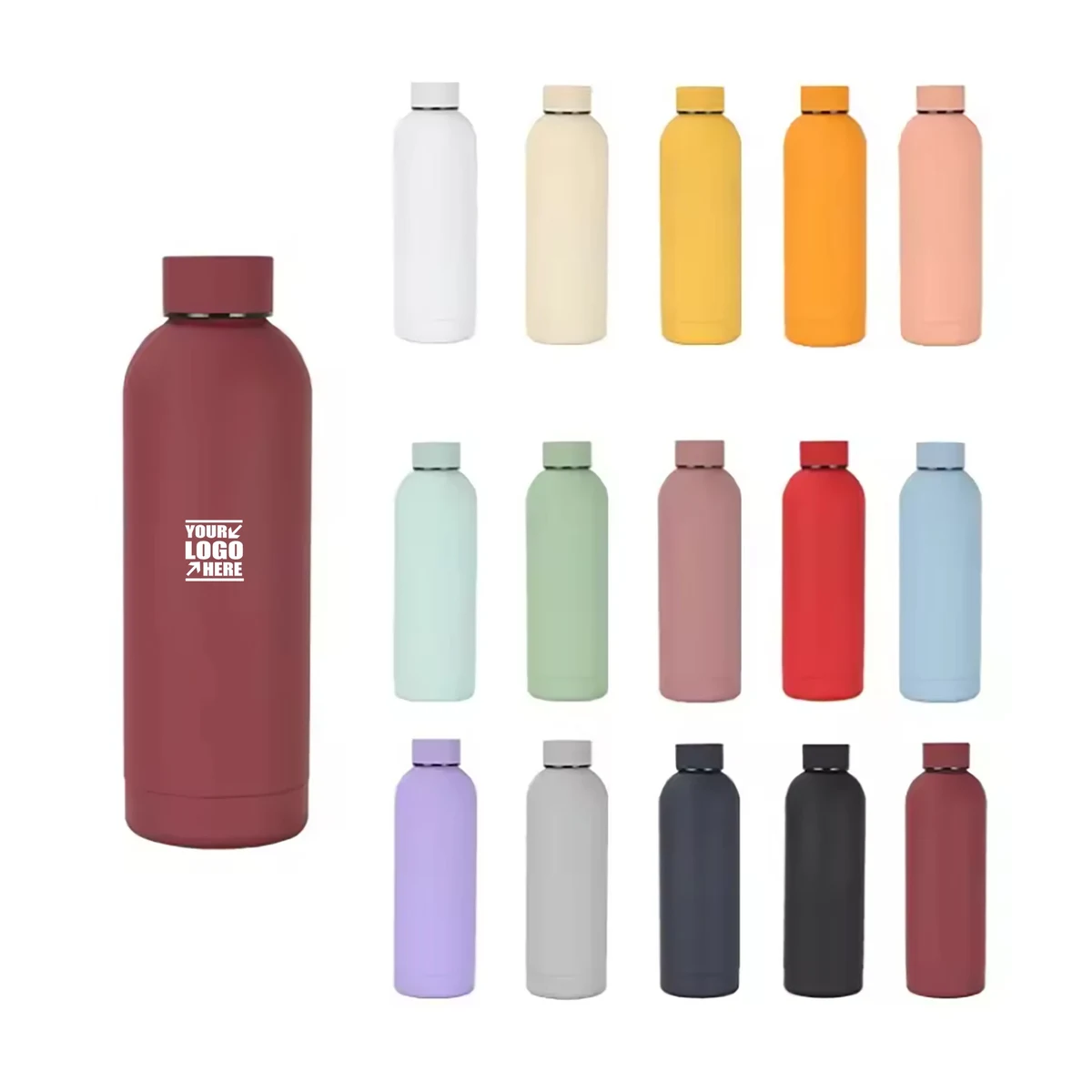 17Oz Frosted Insulated Stainless Steel Water Bottle 1