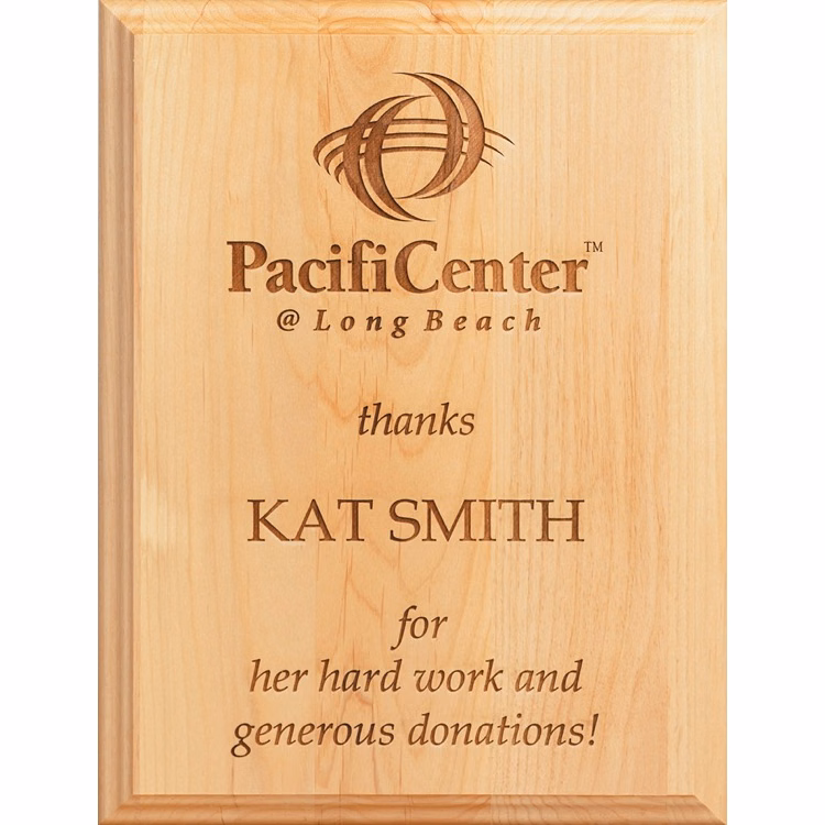 Alder Plaque w/Laser Engraved Into The Wood (5"x7")