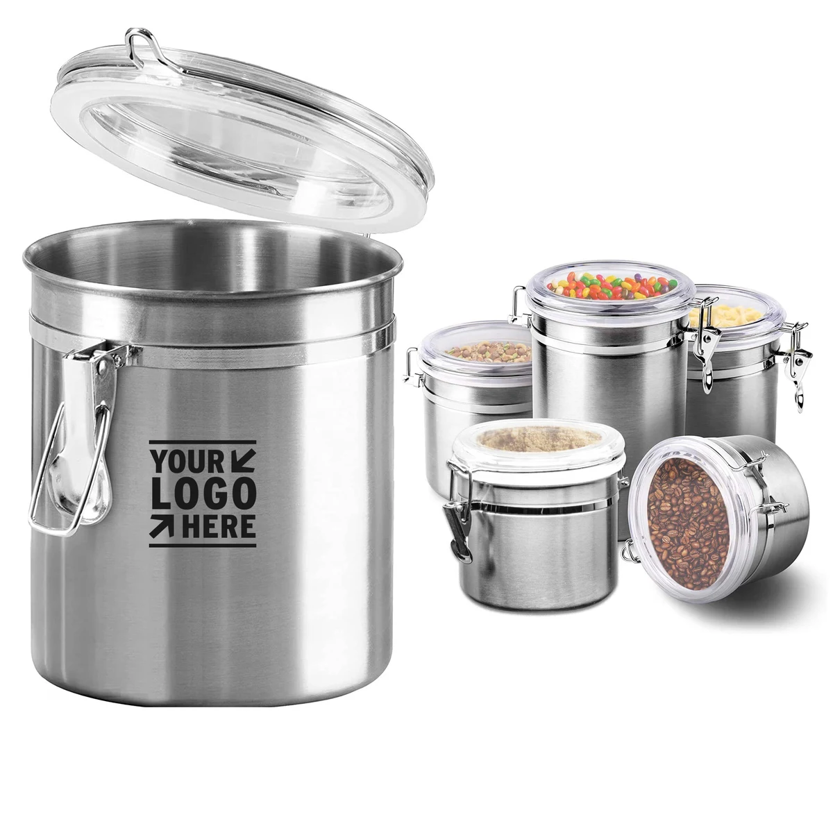 17OZ 500ML Stainless Steel Kitchen Canisters 1