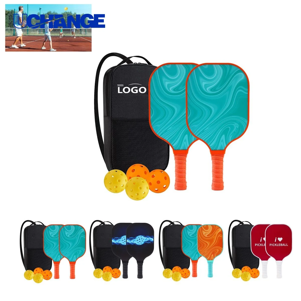 Pickleball Set of 2 with Balls and Bag 1