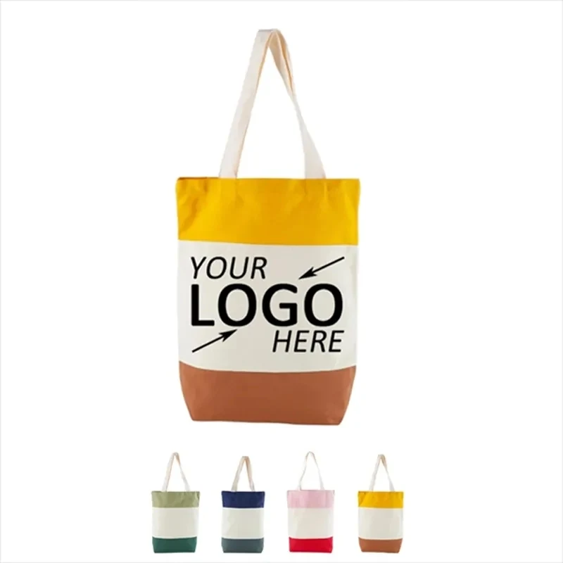 Tricolor Reusable Canvas Tote Bag 1