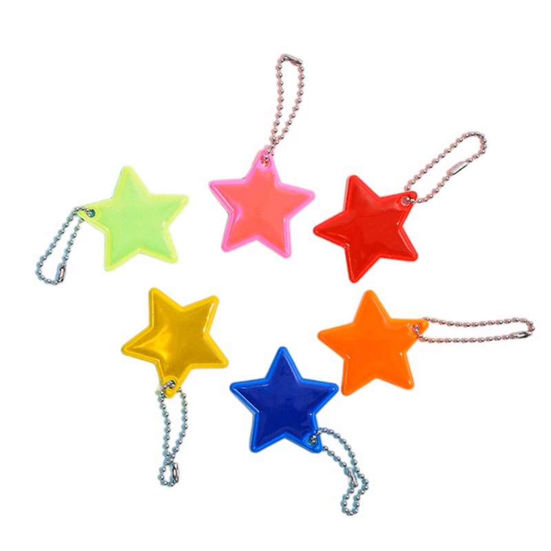 Pvc Five-Pointed Star Reflective Pendant Ornament