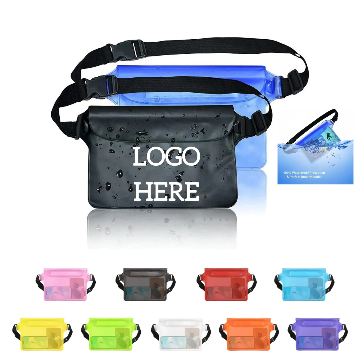 Waterproof Pouch with Adjustable Waist Strap 1
