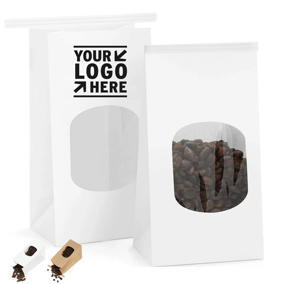 Small Tin Tie Tab Lock Bags with Window 1