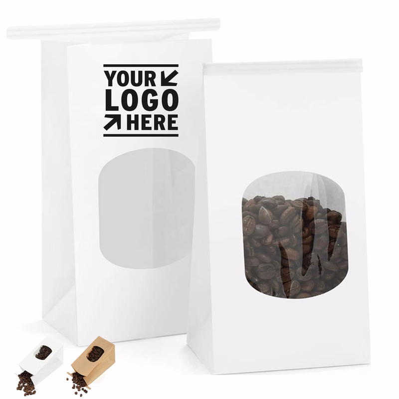 Small Tin Tie Tab Lock Bags with Window