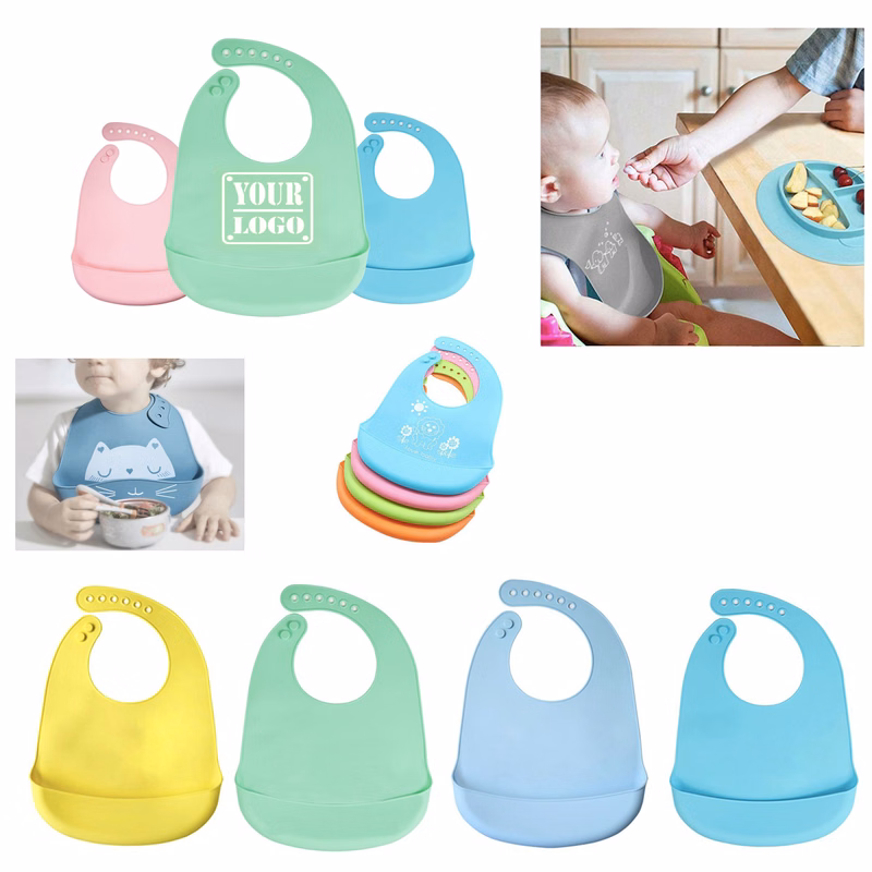 Silicone Baby Bibs with Food Catcher Pocket