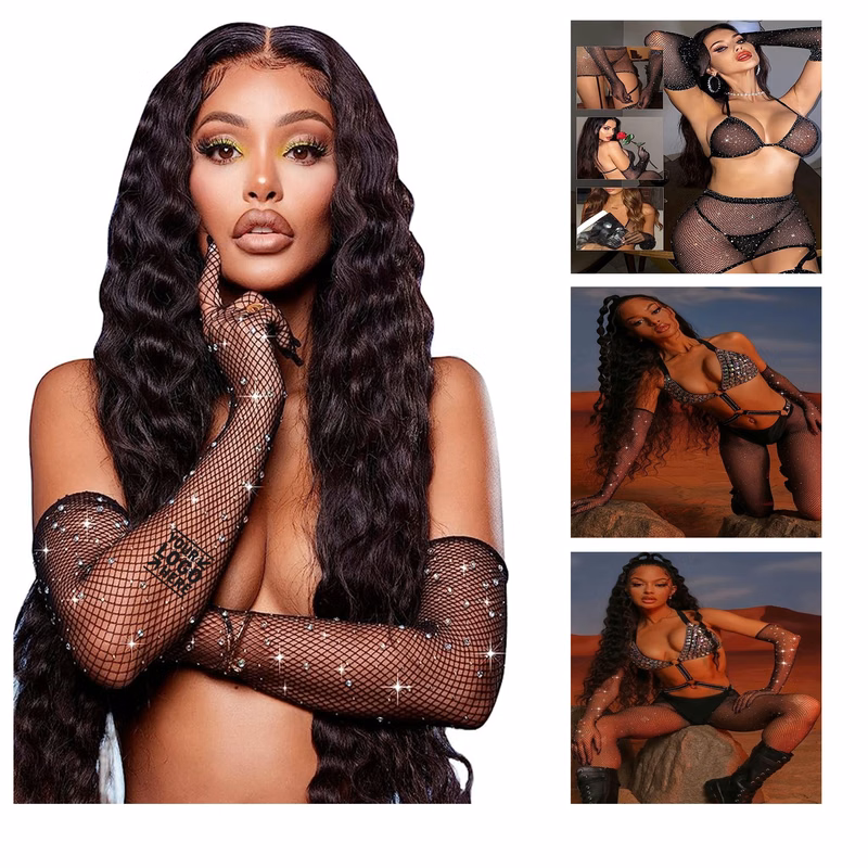 Women Lingerie Fishnet Gloves