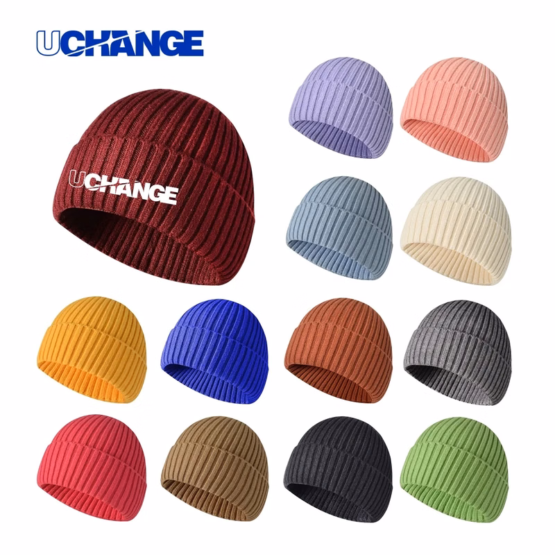 Warm Ribbed Knit Beanie Hat For Winter Comfort