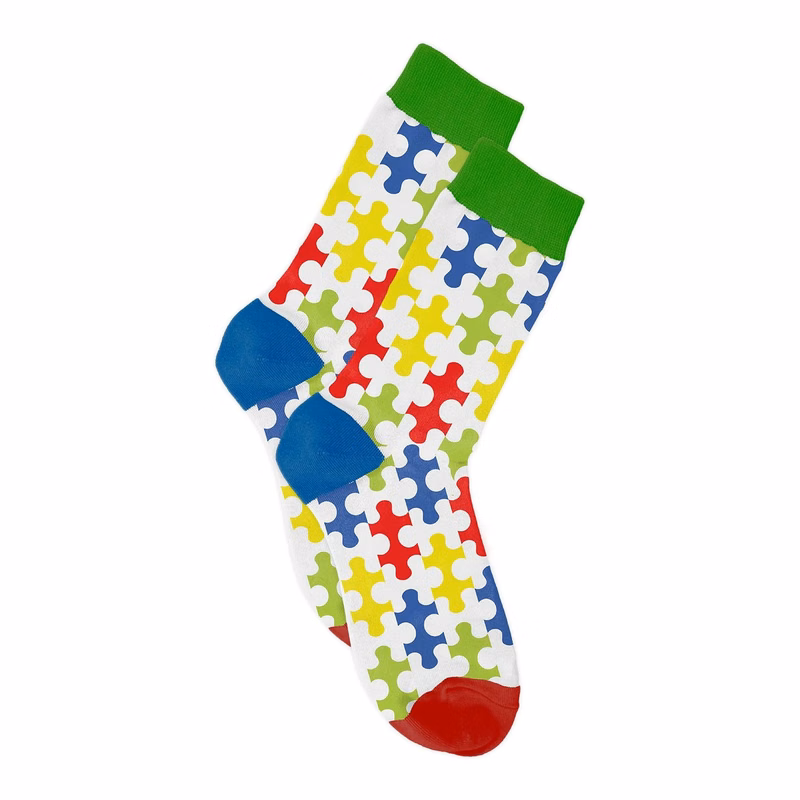 AUTISM AWARENESS FULL COLOR WOVEN SOCKS