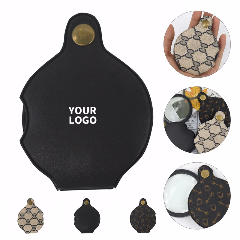 Compact Magnifier With Leather Cover 10 Times 3.6" x 2.7" x 0.5"