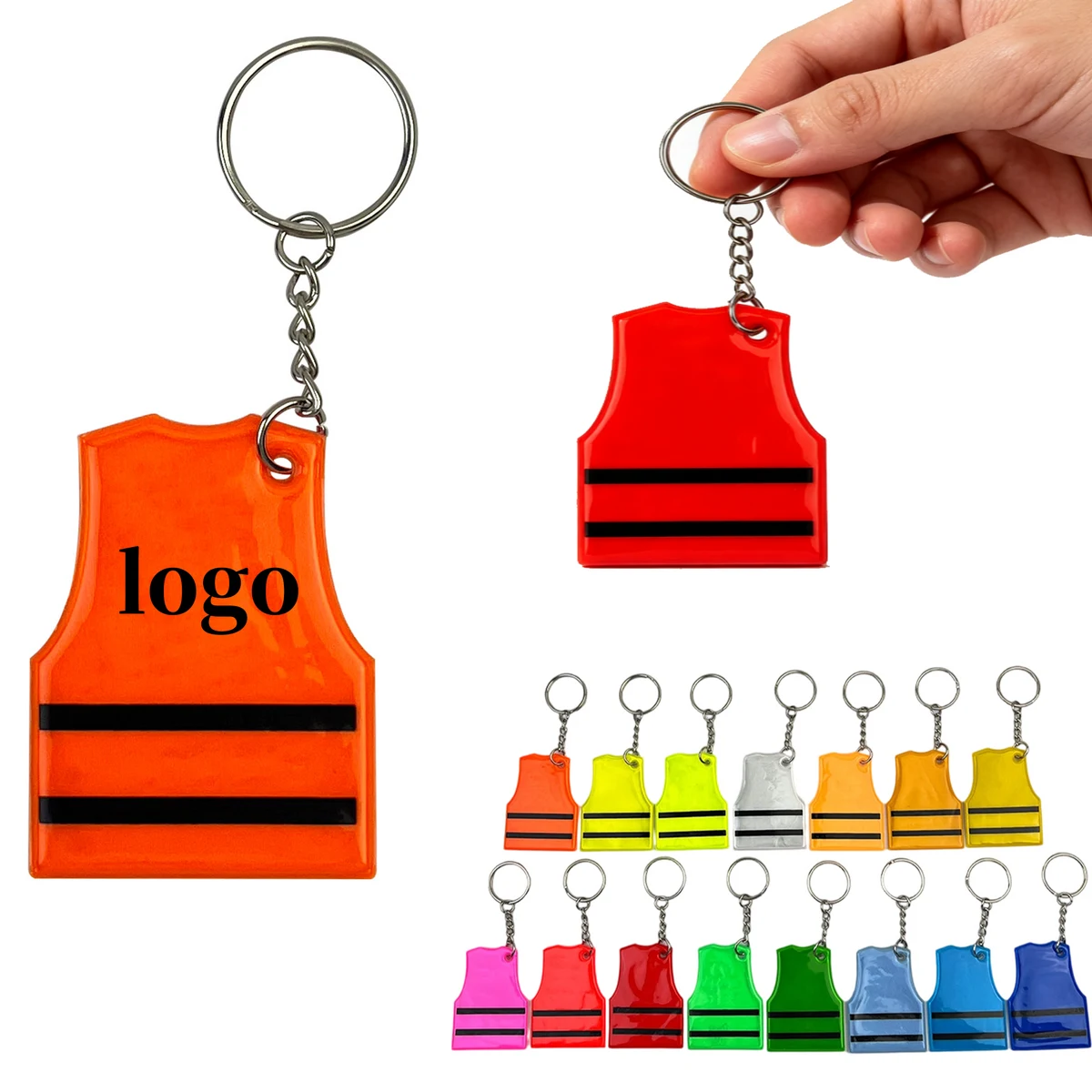 Safety Vest Shaped Reflective Keychain 1