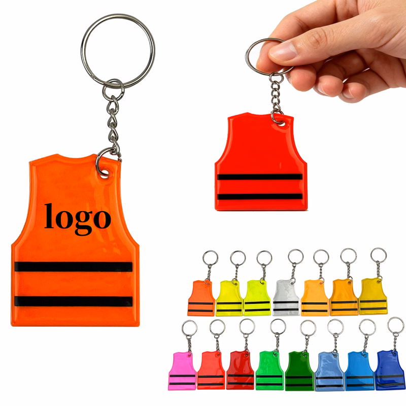 Safety Vest Shaped Reflective Keychain