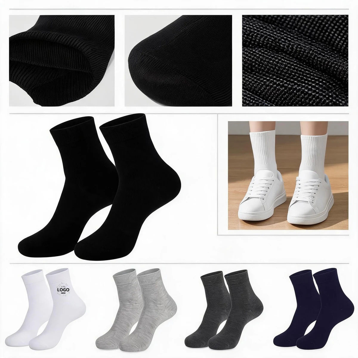 Unisex Elastic Custom Business Socks 1