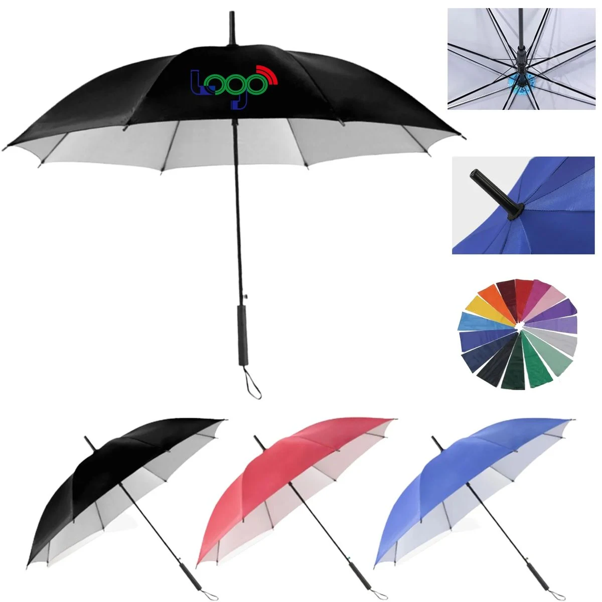 MOQ 5PCS Eco Manual Open Handle J Stick Umbrella 1