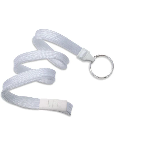 3/8" Breakaway Blank Lanyard w/Split Ring (White) 1