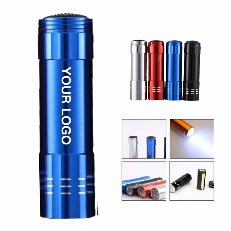 Aluminum LED Camping Flashlight with 9 Light Beads