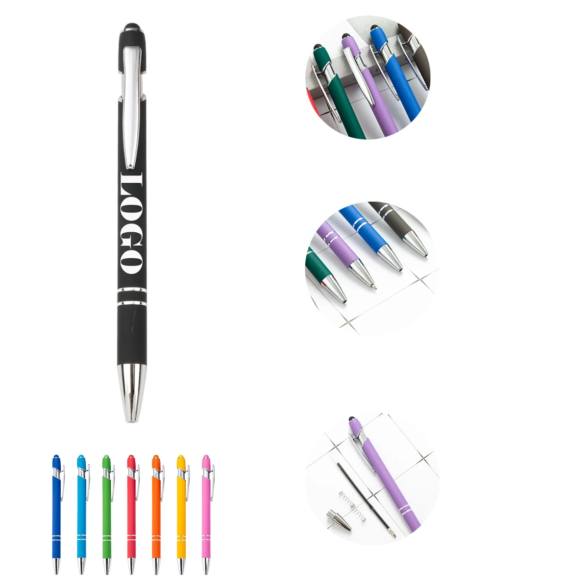 MOQ 50 Soft Fell Pen With Stylus 1