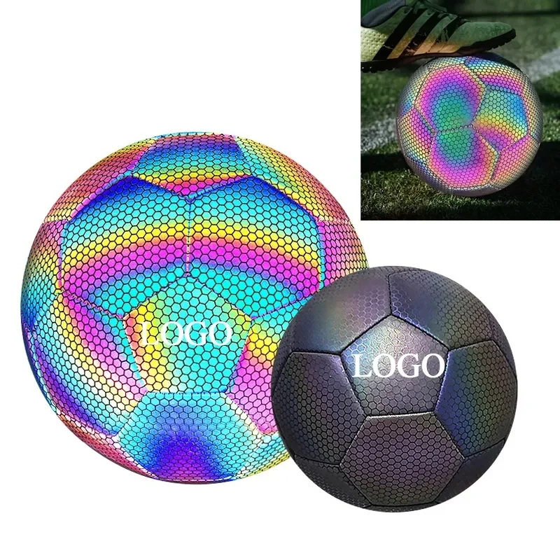 Standard Size 5 Reflective Holographic Luminous Soccer Ball 1
