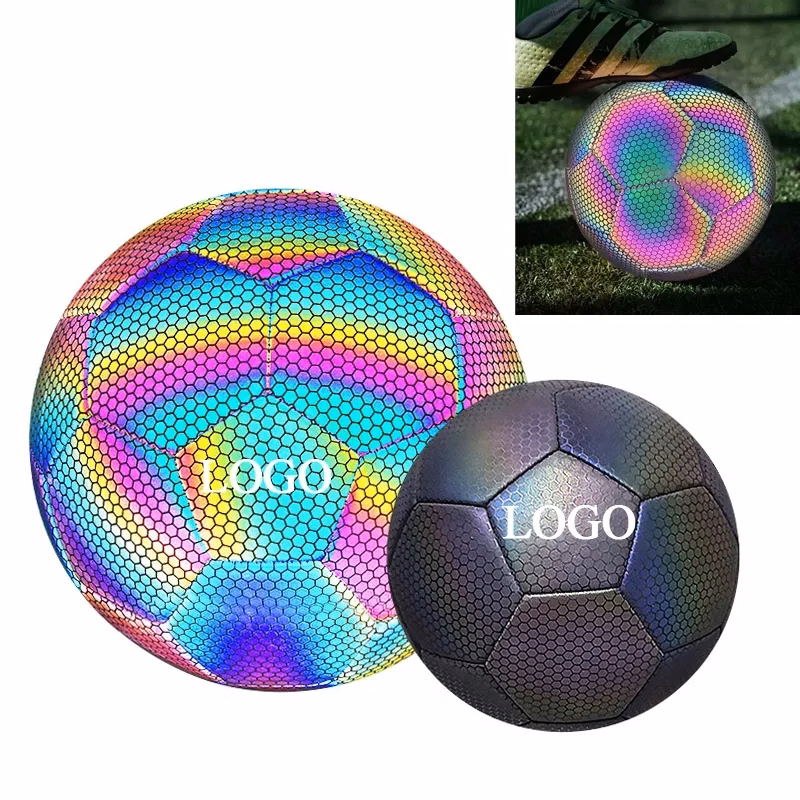 Standard Size 5 Reflective Holographic Luminous Soccer Ball