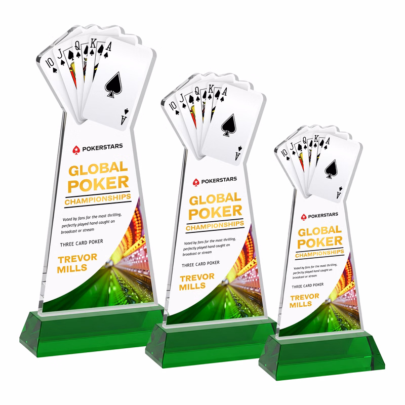 Poker VividPrint™ Award on Hartford Base - Green
