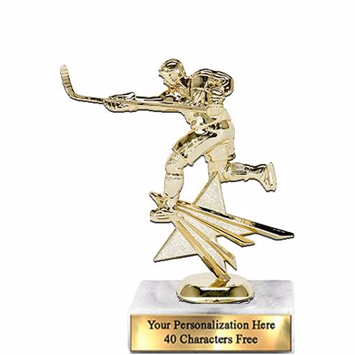 Trophy: 7", 2x3 white marble base, Hockey Gold Uni