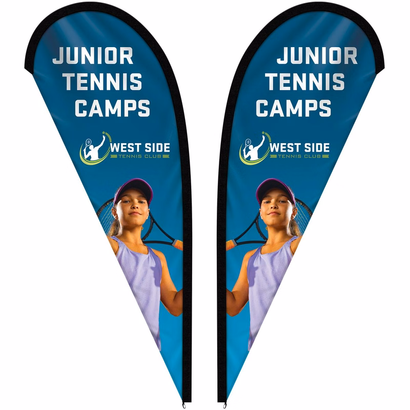 8' Double Sided Custom Portable Teardrop Banners