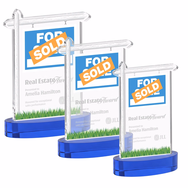 Real Estate Award on Alberton Base - Blue
