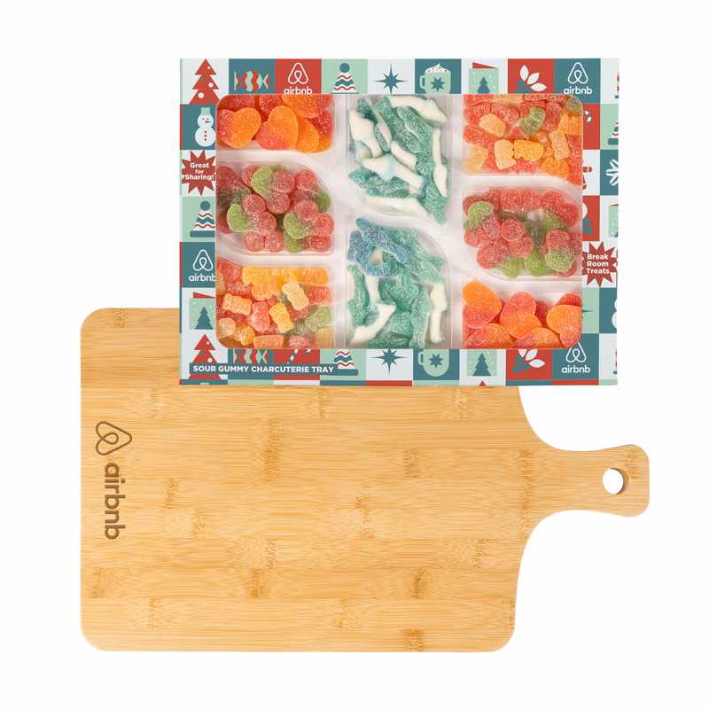 Sour Gummy Charcuterie Tray with Bamboo Board
