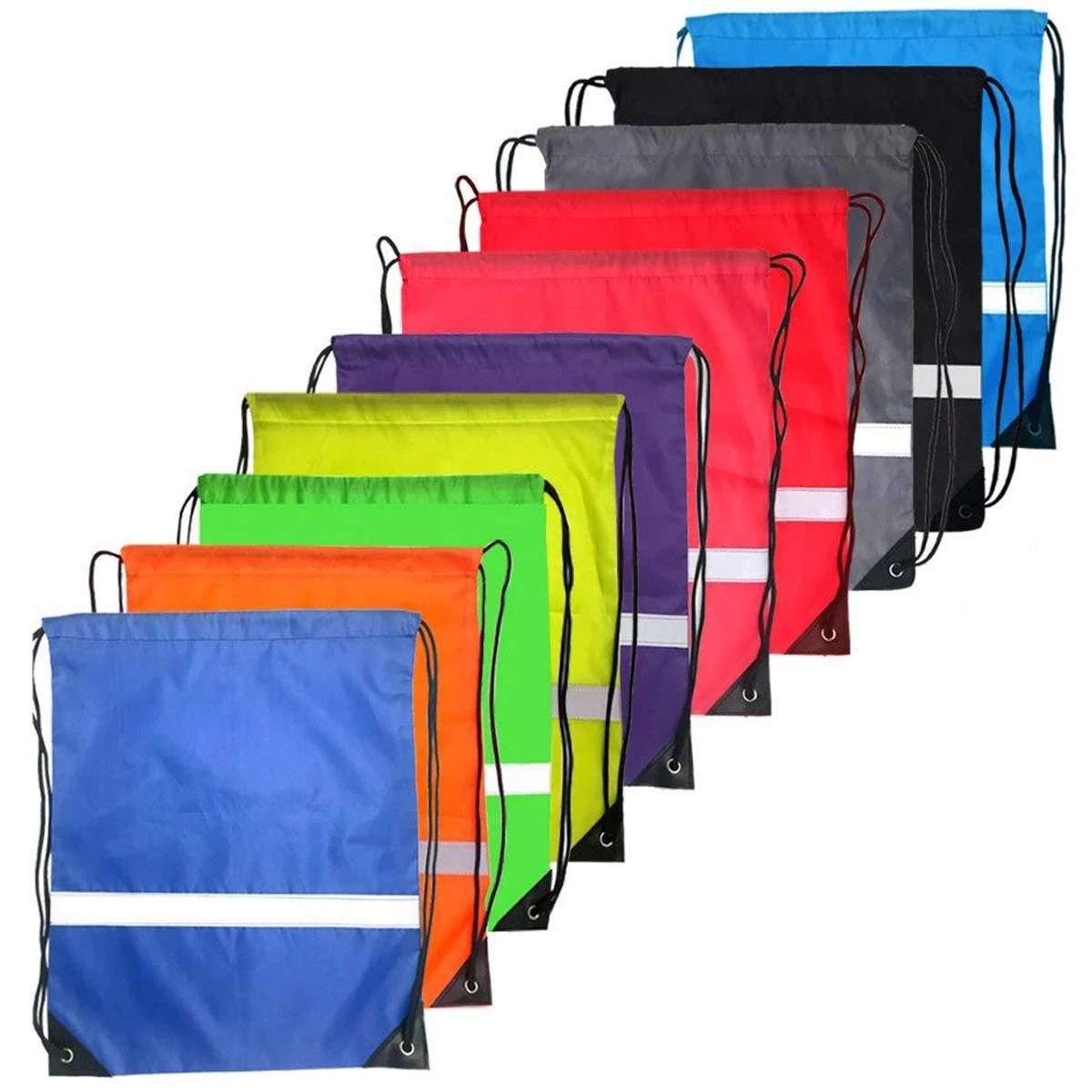 Nylon Drawstring Backpack Reflective Strip MOQ 50 PCS 1