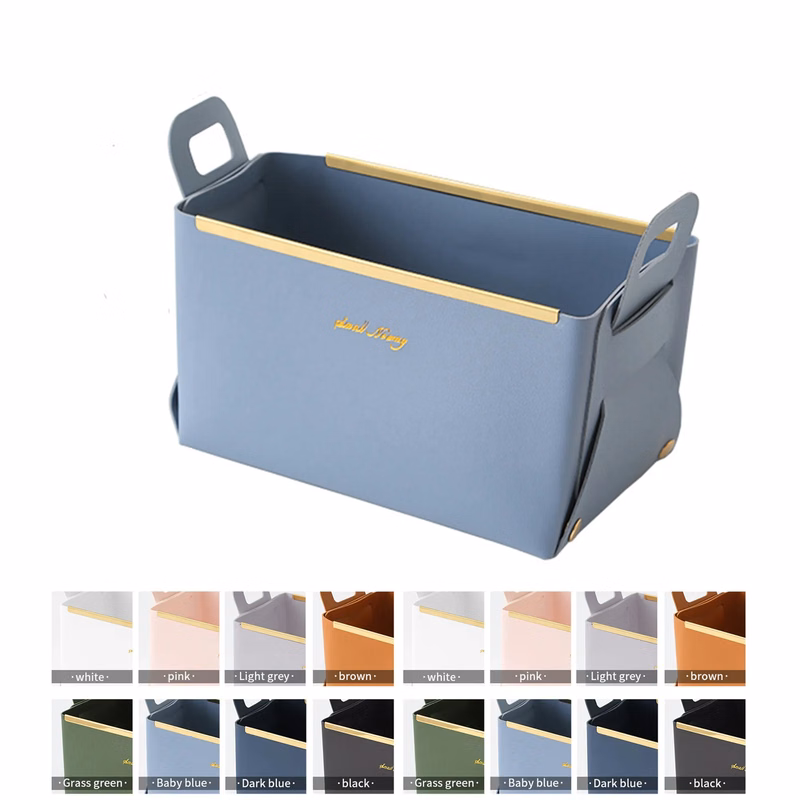 Leather Foldable Storage Basket