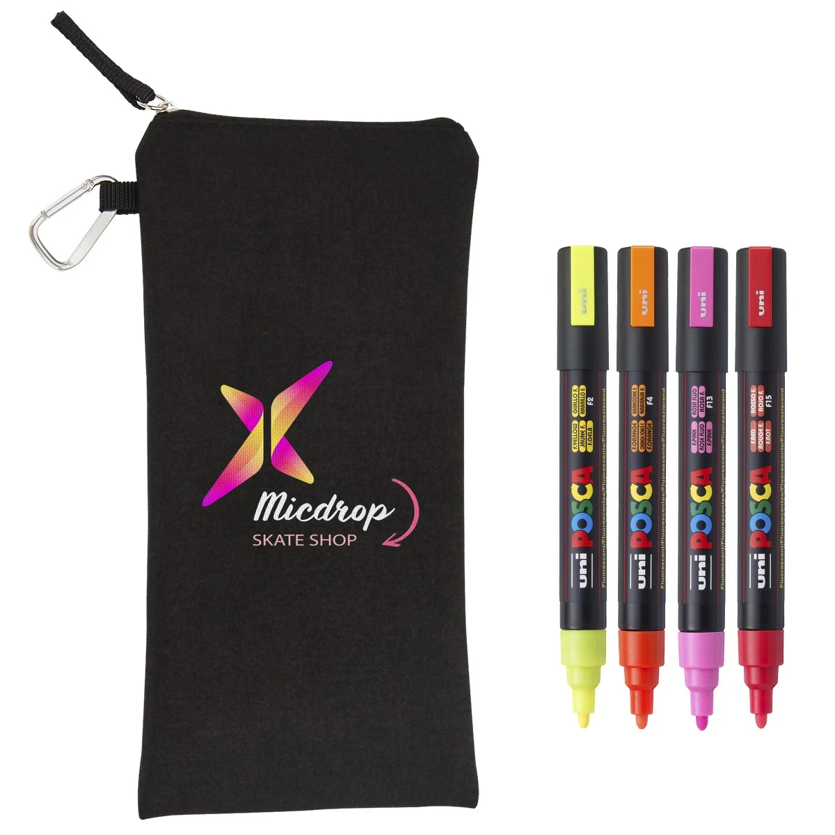 POSCA 4 Piece Neon Marker Set with Bag 1