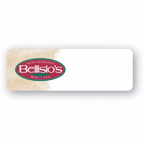 UV Printed Poly Name Badge w/ Pin Fastener (1"X3") Rectangle