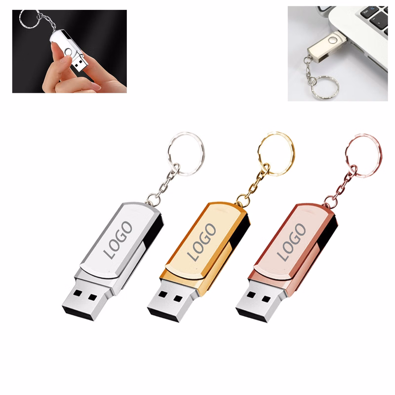 4 GB Metal USB Flash Drive With Keychain