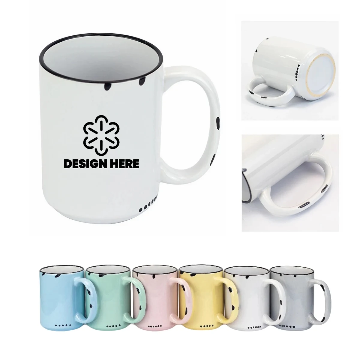 15 Oz Ceramic Coffee Mug Candy Color 1