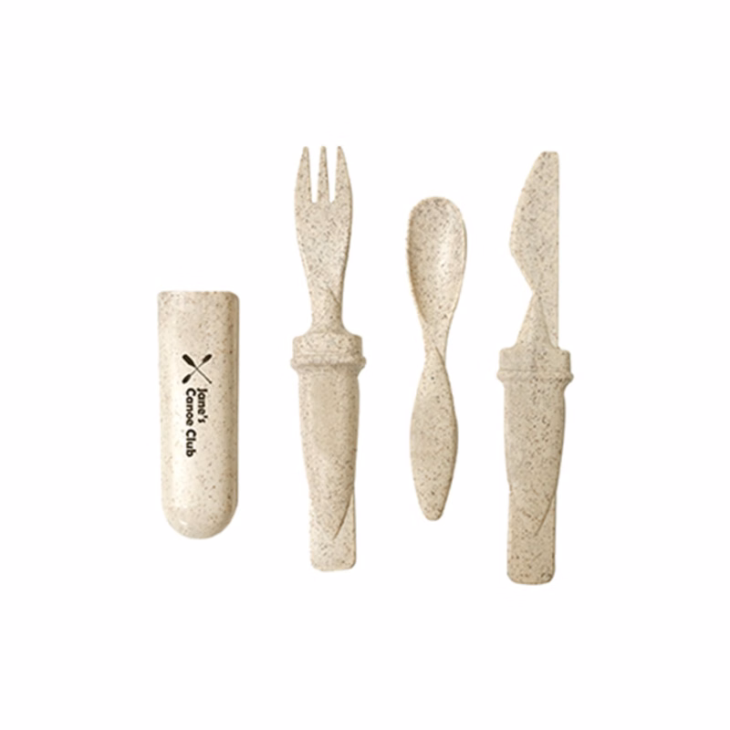 4-in-1 Eco-friendly Wheat Fiber Cutlery Set