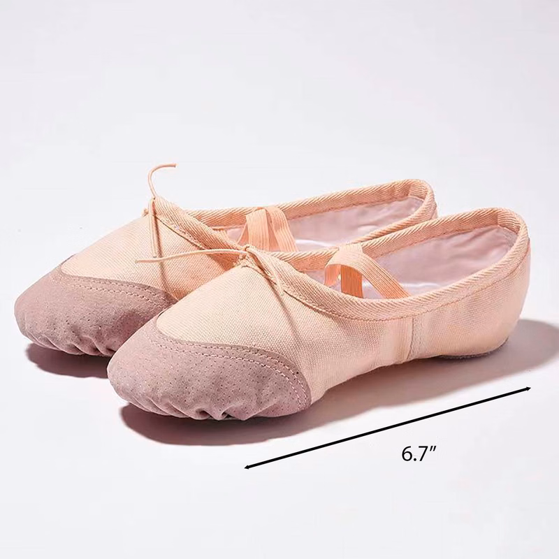 Canvas Ballet Shoes W/ Leather Toe