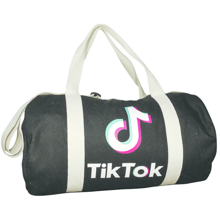 Super Sale- 14 oz. Cotton Black Duffel Bag 1