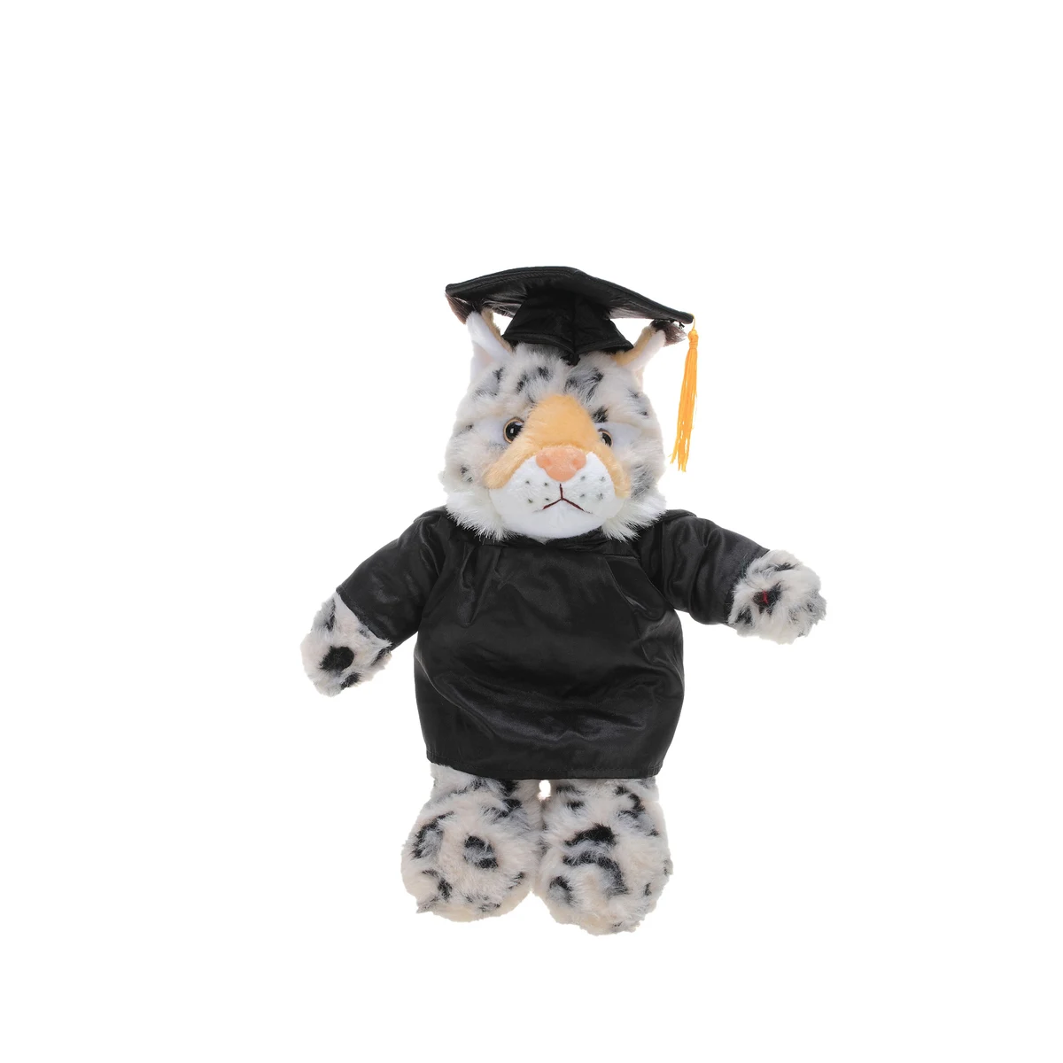 Soft Plush Wild Cat (Lynx) in Graduation Cap & Gown 1