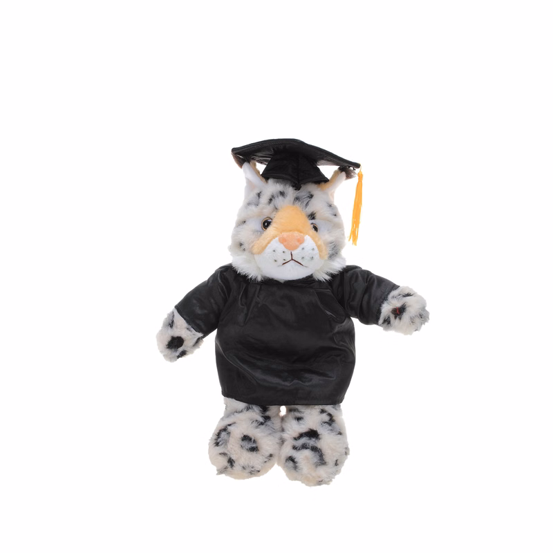 Soft Plush Wild Cat (Lynx) in Graduation Cap & Gown